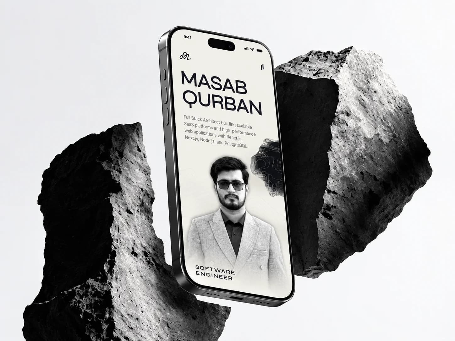 Case study page from the redesigned Masab Qurban portfolio